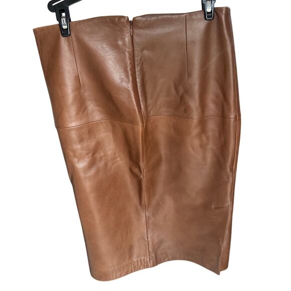Antonio Melani Genuine Leather Skirt Brown Size Small – Pencil Midi Style - Picture 2 of 7